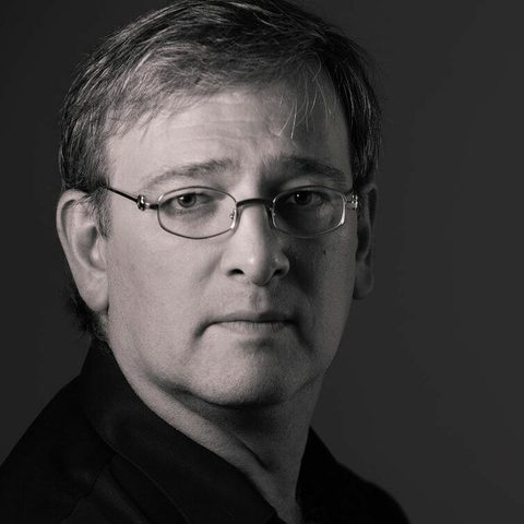 Black-and-white portrait of Igor Perchuk