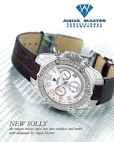 Diamond wristwatch advertisement